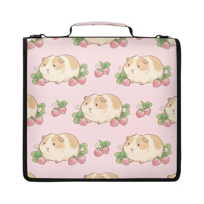 Guinea Pigs 2inch 3 Ring Zipper Binder Multi-Pocket Storage Holds 14 Inch Laptop for Students and Office Use - color: Guinea Pigs