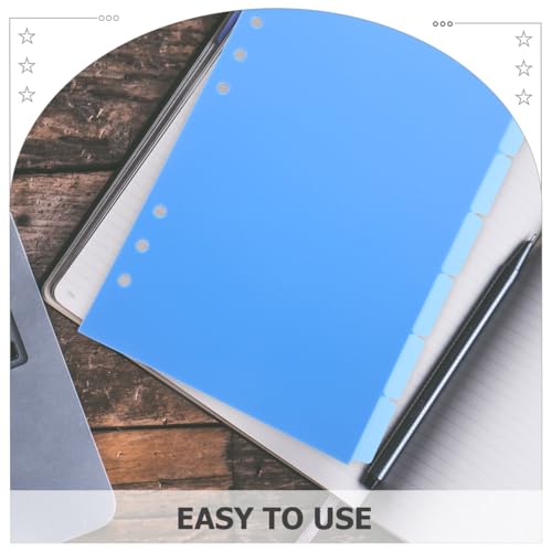 Plastic Binder Dividers with Tabs 6-Pack 8.27 X 6.18 Inches Separation Pages for Office School and Home Binder Organization