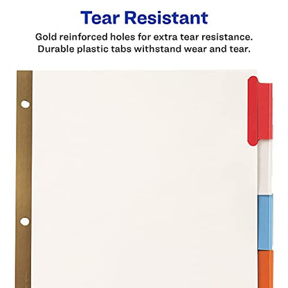 Avery 8-Tab Binder Dividers, Insertable Multicolor Big Tabs, 1 Set (11123)