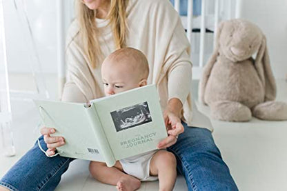 Pearhead My Pregnancy Journal, Guided Pregnancy Memory Book with Sonogram Photo Insert, Trimester Milestone Tracker & Keepsake for Expecting Moms, Baby Shower Gift, Sage Green Leaf - color: Sage Green Leaf Pregnancy Journal