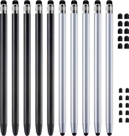ChaoQ Stylus Pen for Touchscreen, 10pcs Stylus Pen for iPad iPhone Android | High Sensitivity and Precision, Suitable for iPad iPhone Android and All Touch Screens (Black/Silver) - color: 10 Black Silver