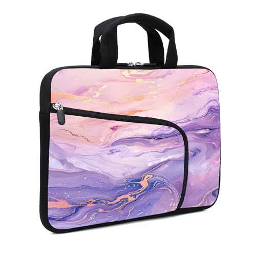 11.6-12.2 inches Laptop Sleeve Chromebook Case Ultrabook Case Notebook Sleeve Tablet Case Neoprene Handle Sleeve for Men Women, Two Pockets(Pink Purple) - color: Pink Purple