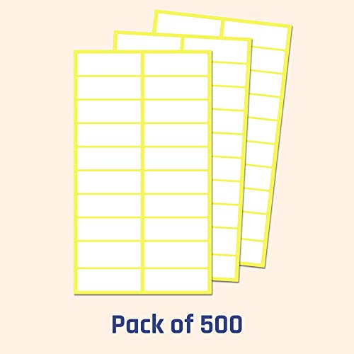 500 Pack, 1.5" x 0.5" - File Folder Labels Stickers, Matte White - size: 0.5" x 1.5" | 500 Labels