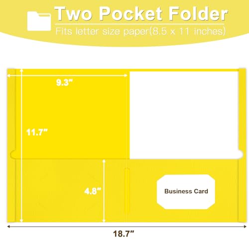 Folders with Pockets, LAYZZ 30 Pack Paper Pocket Folders, 2 Pocket File folders Fits Letter Size Paper, for School Office and Home (Yellow) - color: Yellow
