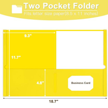 Folders with Pockets, LAYZZ 30 Pack Paper Pocket Folders, 2 Pocket File folders Fits Letter Size Paper, for School Office and Home (Yellow) - color: Yellow