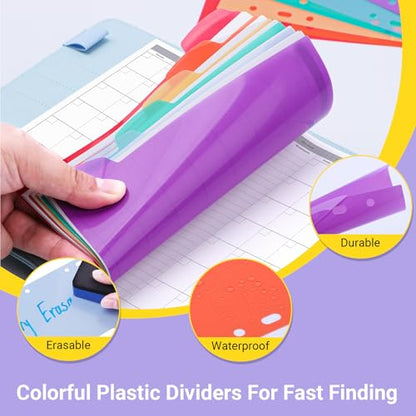 Antner A6 Monthly Planner Refill Paper for A6 6-Ring Refillable Binder, 135 Sheets Monthly Loose Leaf Filler Paper with Weeklypoint/Daily Section & 12 PCS Binder Dividers for Agenda Work Schedule - color: Monthly Plan Paper