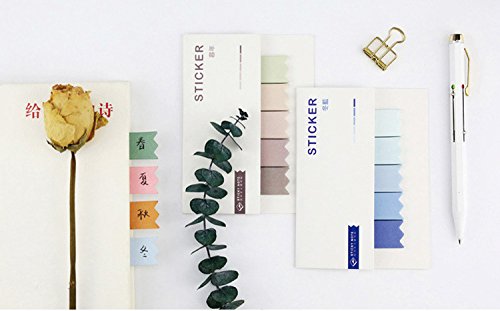 HUNGER 그라데이션 컬러 스티커 노트 셀프 스틱 노트 사무실 메모 노트, 100개/패드, 8패드/팩 (Q55301) - color: Q55301