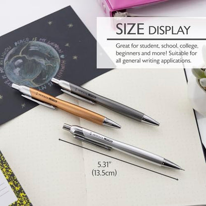 BAZIC Crystal Mechanical Pencil, 0.7 mm, Assorted, 4 Per Pack (701-24P) | click-advance, refillable, Eraser under cap, school, office, tests, notes, sketching - size: 1 Count (Pack of 1)