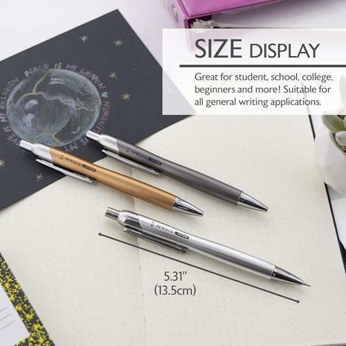 BAZIC PRODUCTS Titan 0.7 mm Mechanical Pencils, HB Lead, 3 Count, 2-Pack | click-advance, refillable, Eraser under cap, school, office, tests, notes, sketching - size: 2-Pack
