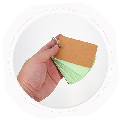 5PCS Blank Flash Cards for DIY Memory and Writing Portable Index Cards Binder Rings Creative Classroom Essentials for Teachers and Students