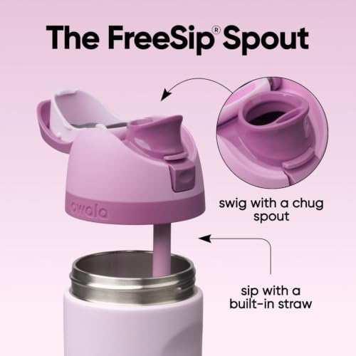 Owala Kids FreeSip - Stainless Steel - 16-oz. - Stainless Steel - Lilac You A lot - color: Lilac You A Lot, size: 16 Ounces