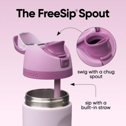 Owala Kids FreeSip - Stainless Steel - 16-oz. - Stainless Steel - Lilac You A lot - color: Lilac You A Lot, size: 16 Ounces