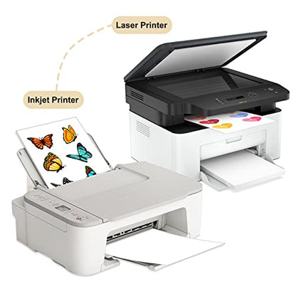 Sticker Paper, BESTEASY 8.5" x 11" Full Sheet Label Stickers for Laser Inkjet Printer, Self Adhesive Printer Paper Shipping Labels, White Matte Mailing Label Stickers (100 Sheets,100 Labels) - size: 100 sheets, style: 1 up-8.5"x11"