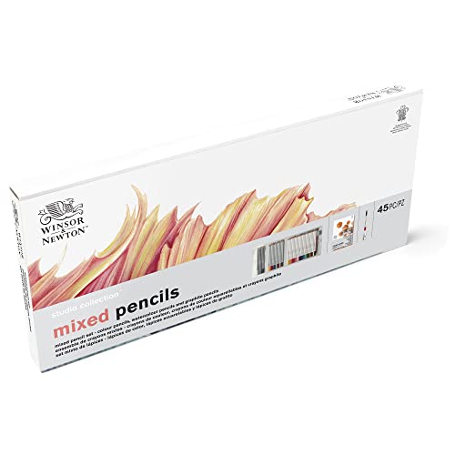 Winsor & Newton Studio Collection 아티스트 연필, 혼합 필통 세트, 45피스 - style: 45피스 혼합 연필 세트