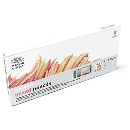 Winsor & Newton Studio Collection 아티스트 연필, 혼합 필통 세트, 45피스 - style: 45피스 혼합 연필 세트