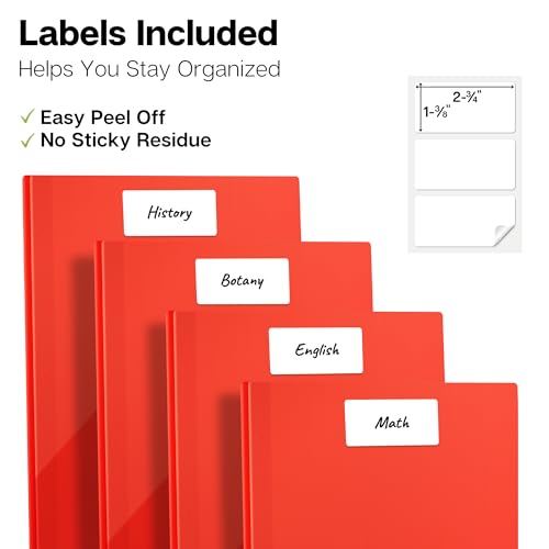 Dunwell Plastic Folders with 3 Prongs, (12 Pack, Red), 2-Pocket Folders with Fasteners, Durable Acid-Free Poly for Long Term Use, Labels Included - color: Red, size: 12 Pack
