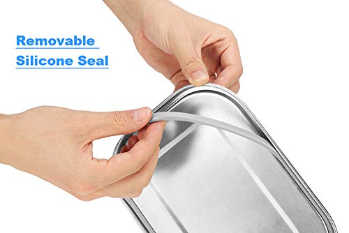 G.a HOMEFAVOR Stainless Steel Bento Lunch Box - Leak-Proof Metal Bento Box, Large Food Container with Lock Clips, Snack Container, Dishwasher Safe, 1400 ml/47 oz - size: 1400 ml - No Compartments