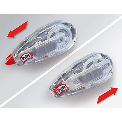 Pritt Correction Roller Refill Flex Roller Midway, 12 + 4 Rollers in Display, Easy Refillable, Retractable Flexible Tip, Push & Pull Function, Width 4.2 mm, Length 12 m, 9H PRR4M