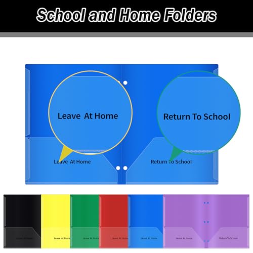 50 Pcs 3 Holes Home School Folders with Clear Front Pockets, 2-Pocket Classroom Communication Folder Homework Parent Teacher Folder Take Home Plastic Folders for Student (Yellow) - color: Yellow