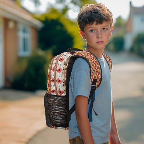 Horse 4-Piece Kids Backpack Set, 17inch School Bag with Lunch Box, Pencil Case & Water Bottle Holder for Elementary School Girls and Bys Daily School Use - color: Sunset Horse Print