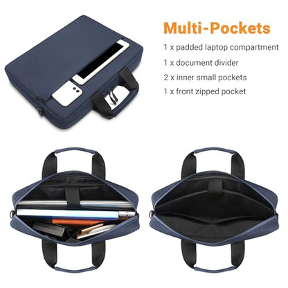 TECOOL Laptop Bag 15 15.6 16 Inch, Waterproof Laptop Case Sleeve Messenger Bag Briefcase with Shoulder Strap for 15 15.6 16 Inch Lenovo HP Dell Acer ASUS Notebook, MacBook Pro 16, Dark Bkue | Messenger Bag Briefcase with Shoulder Strap for 15 15.6 16 Inch