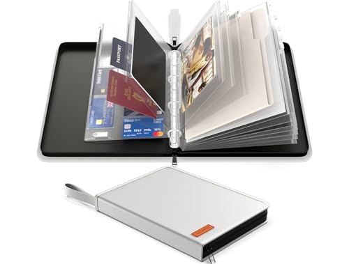 Important Document Organizer Binder, Fireproof Certificate Protector | Waterproof, Birth Certificate Protector, 4 Ring Zipper Binder, Passport Holder, Fireproof Bag - color: Sliver