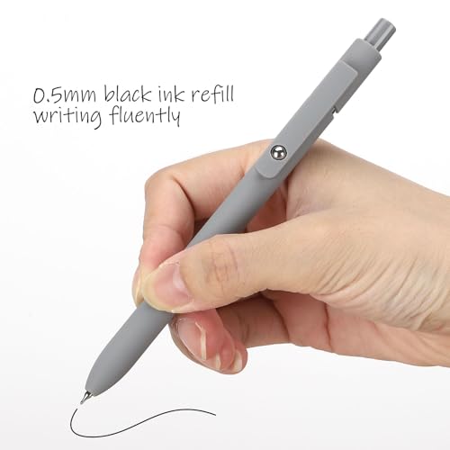 Ddaowanx Gel Pens, 0.5mm Fine Point Quick Dry Black Ink Pens Retractable, Nursing School Essentials,School Supplies, Gifts for Women (6Pcs-Black Ink) - color: 6Pcs-Black Gray White-Black Ink