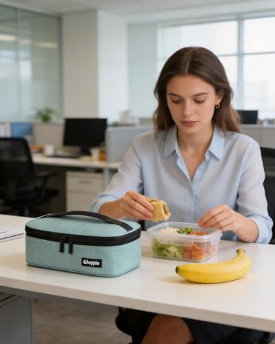 Gloppie Little Lunch Bag Small Insulated Lunch Box for Women Kids Lunchbox Mini Lunchbag Portable Cooler Bags Petty Lunch Pail Reusable Snack Container, Green - color: Green