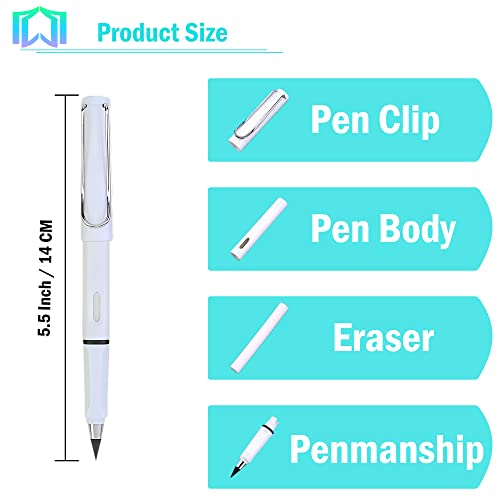 6 Sets Everlasting Pencil, Infinity Pencil, No-Sharpening Pencils for Writing, Drawing, Students, Home, Office, School (6 Pencils + 6 Erasers + 8 Replaceable Nibs), Macaroon - color: Macaroon