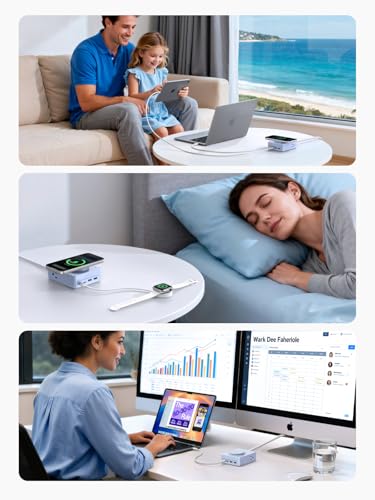 UGREEN Power Strip with 4 Power Outlets, 15w Wireless Charger, 20W PD3.0 USB C Fast Charging, 2 USB-C Ports, 2 USB A Ports, Desk Charging Station for Office, Conference, Home Use