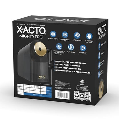 X-ACTO Mighty Pro Electric Pencil Sharpener, Black, 1 Count - Back to School, Teacher, Classroom Supplies