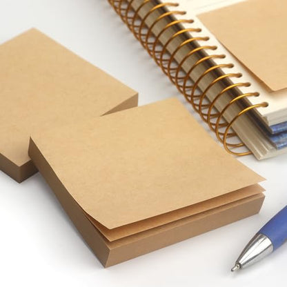 Sticky Notes 3x3 Self-Stick Notes Pads with 6 Bright Colors, Easy to Post for Office, School, Home, 6 Pads/Pack, 100 Sheets/Pad(Kraft Paper) - color: Kraft Paper