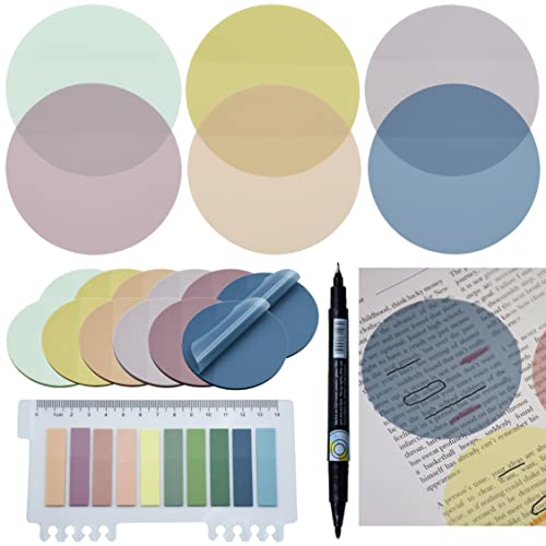 YOUDEFUL 800Pcs Transparent Sticky Notes, 2.76"x2.76" Clear Round Sticky Notes, Waterproof Translucent Sticky Note Pads for Books Annotation, Clear Post it Notes for Bible Study, School, Office - size: Round Morandi