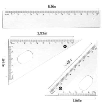 Protractor and Compass Set for School,Geometry Set,Compass Geometry Tool,7P Metal Compass Ruler Eraser Replacement Leads Blue