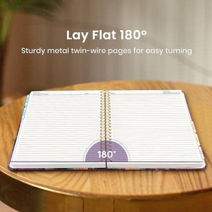 Large Spiral Lined Notebook for Work with Dividers & Tabs, 8.5"x11" Hardcover 5 Subject Notebook, College Ruled, 280 Pages, Ocean Glow - color: P - Ocean Glow