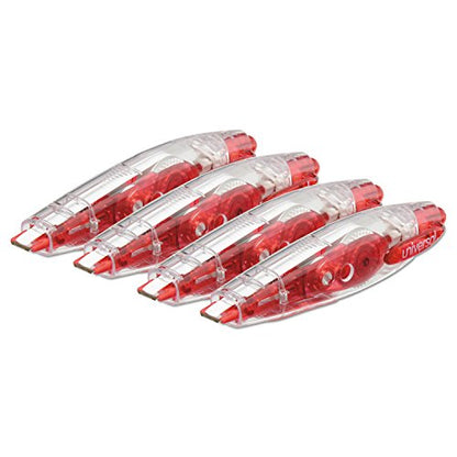 Universal 75605 Retractable Pen Style Correction Tape, 1/5-Inch x 236-Inch, 4/Pack