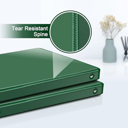 COMIX 3 Ring Binder 1/2 inch with Clear View Cover, 0.5" View Binder Holds 100 Sheets of US Letter Size Paper, 6 Pack (Green) - color: Green, size: 0.5 inch, style: 6-Pack
