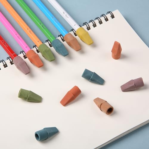 Mr. Pen- Pencil Top Erasers, 120 Pack, Folk Festival Colors | Latex-Free & No Smudge Pencil Eraser Tops - color: Folk Festival, size: 120 Pack