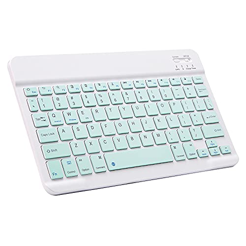 Ultra-Slim Bluetooth Keyboard Portable Mini Wireless Keyboard Rechargeable for Apple iPad iPhone Samsung Tablet Phone Smartphone iPadOS iOS Android (10 inch Green) - color: 10 inch Green