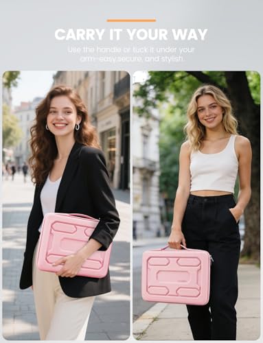 DOMISO 15.6 inch Laptop Sleeve with Handle Shockproof Waterproof EVA Protective Case for 15.6" Yoga 720 IdeaPad 310 320 ThinkPad T570/Legion 5 Gen 6/HP Envy 15/15.6" Notebooks, Pink - color: Pink, size: 15.6 inch