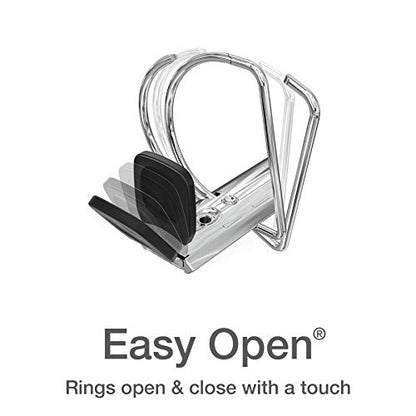 Oxford 3 Ring Binders, Binders for School and Office, 1.5 Inch ONE-Touch Easy Open D Rings, 3-Sided View Binder Covers, Xtralife Hinge, Non-Stick, PVC-Free, White, 375-Sheet Capacity, 4 Pack (79906) - size: 1.5 Inch