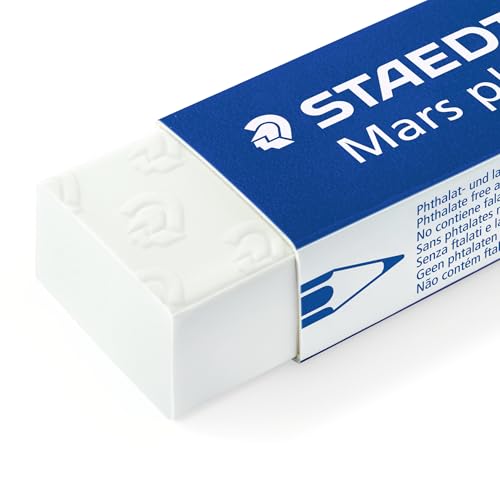 STAEDTLER Mars Plastic Vinyl Erasers (2-Pack), White Erasers for Clean & Precise Results - Latex-Free, Minimal Crumbling, Made in Germany - style: 2 Pack
