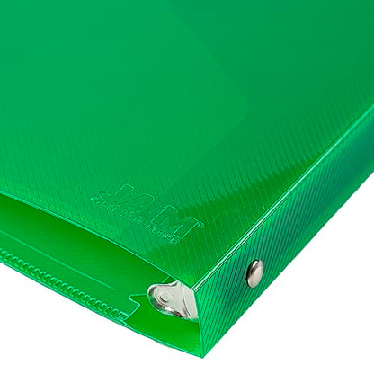 JAM PAPER Plastic 0.5 inch Binder - Green 3 Ring Binder - Sold Individually - color: Green, size: 0.5 inch