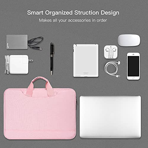 14 15 Inch Laptop Case Women Ladies Bag TSA Laptop Sleeve for MacBook Pro 14" M5/M4/M3/M2/M1, Macbook Air 15 M5/M4, Dell XPS 15/Inspiron 14, Acer HP Lenovo ASUS Chromebook 14" Notebook Case Bag, Pink - color: Pink, size: 13.5-15 Inch