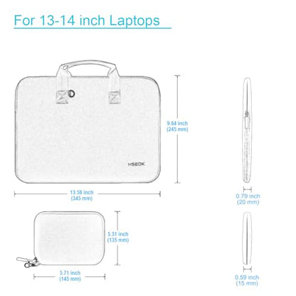 Hseok Laptop Sleeve 14 inch Case with Small Case, Compatible with MacBook Neo 14, MacBook Pro 14 M5/M4/M3/M2/M1, XPS 14 and Most 14 inch Notebooks, Neoprene Computer Handbag,J01B01 - color: J01b01, size: 14"