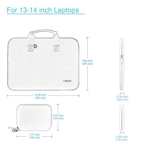 Hseok Laptop Sleeve 14 inch Case with Small Case, Compatible with MacBook Neo 14, MacBook Pro 14 M5/M4/M3/M2/M1, XPS 14 and Most 14 inch Notebooks, Neoprene Computer Handbag,L01U01 - color: L01u01, size: 14"