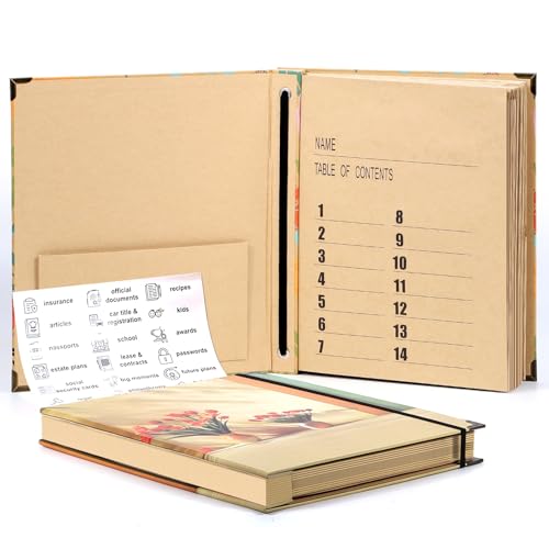 Important Document Organizer, Expanding File Folder for Important Papers, Emergency Binder, Birth Certificates, Social Security Cards, and Passports, Anti-Lost Binders, Graduation Gifts - color: Khaki
