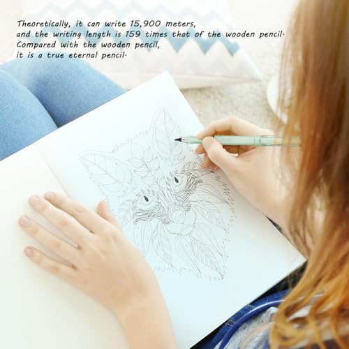 Ainiv Inkless Reusable Pencil with Eraser & 5 Replaceable Nibs - Endless Writing for Home, Office & School - color: 5 Pack Retro Color