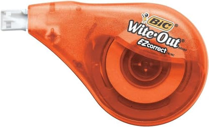 BIC White Out Tape - Clear Dispenser EZ Correct - 39.3 Feet Each - 7 Pack | Tear Resistant Correction Tape
