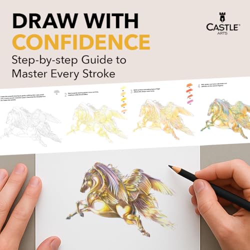 Castle Art Supplies 120 Watercolour Pencils Set with Extras | Quality Vibrant Pigments | Draw and Paint at the Same Time | For Adult Hobbyists, Professionals | In Carry-anywhere Travel Case